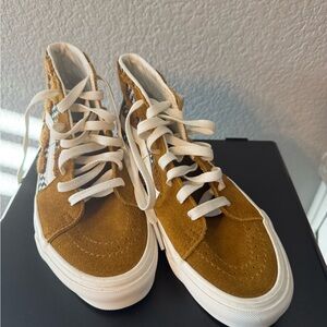 Vans High-Top Sneakers in Brown and White